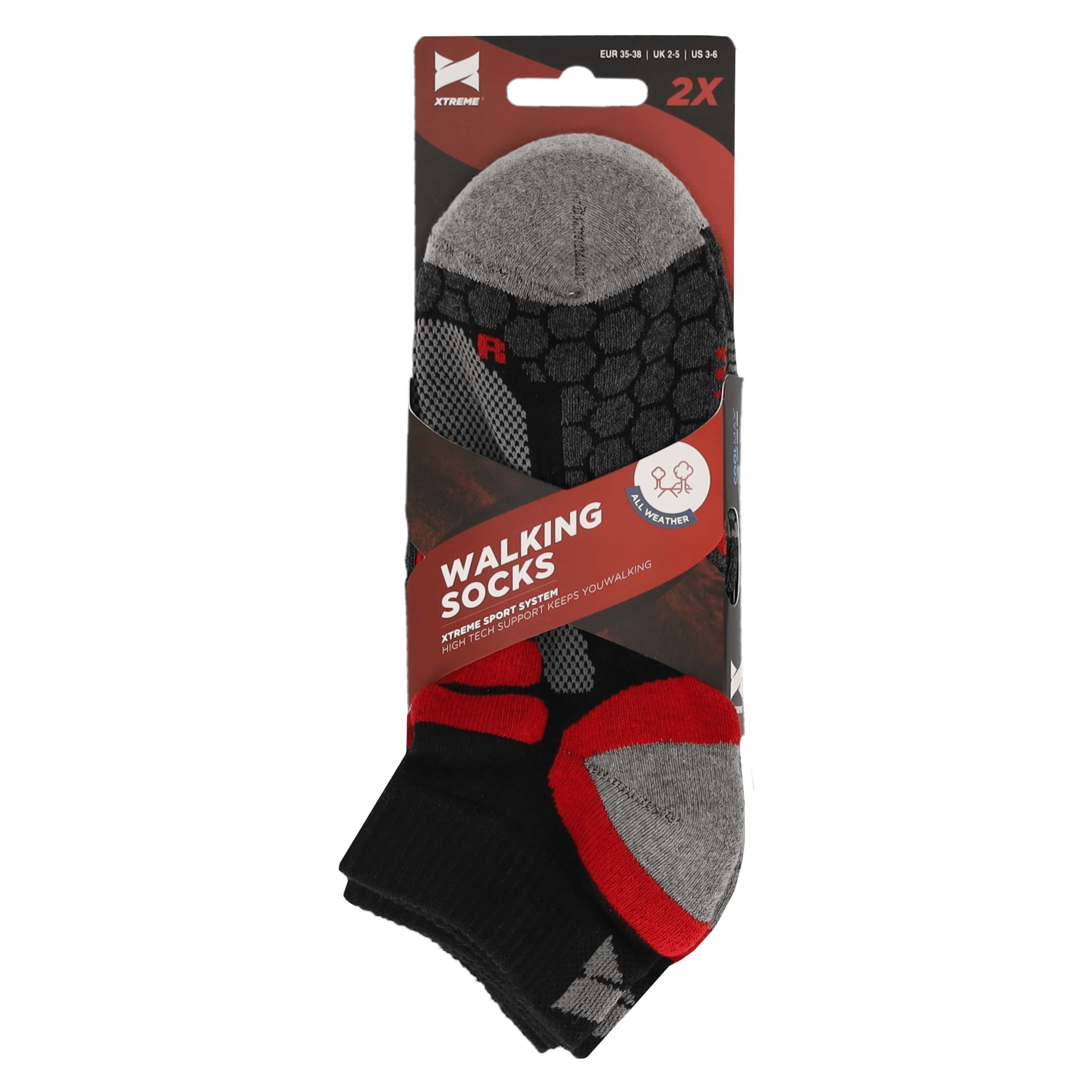 Xtreme Wandelsokken Quarter 2-pack Multi Black