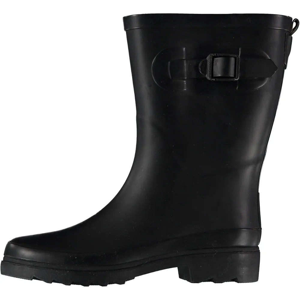 XQ Dames Rubberen Regenlaarzen met Riem Zwart 