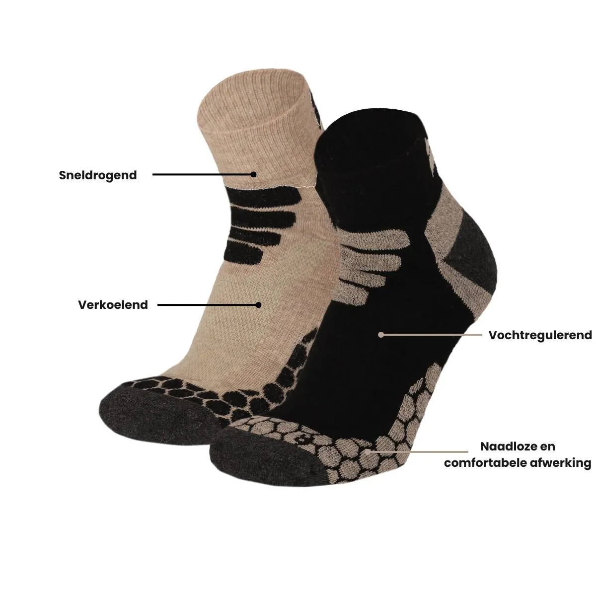 Xtreme Wandelsokken Quarter 6-pack Multi Beige