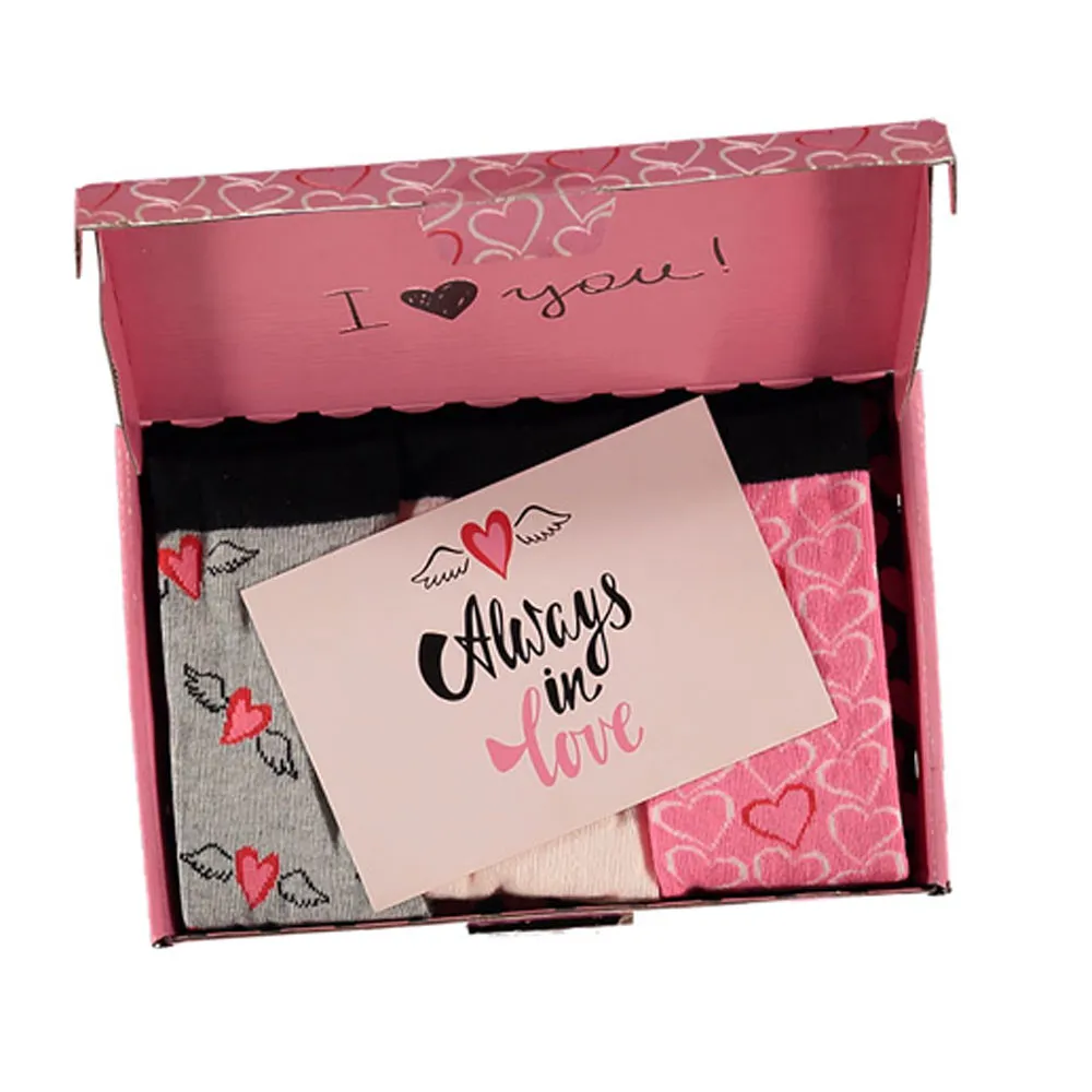 Apollo Valentijn Cadeau Sokken Giftbox Always In Love Dames met gratis wenskaart