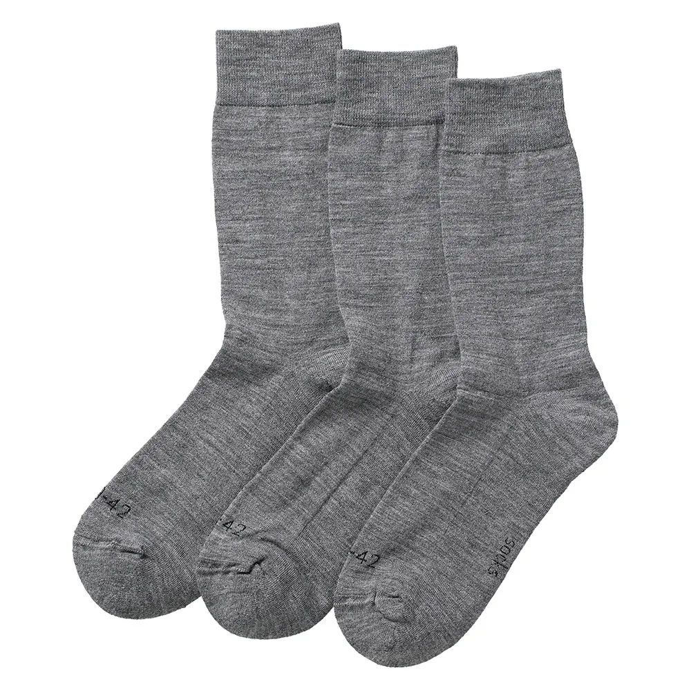 Apollo Merinowollen Sokken Badstof Zool 3-pack Medium Grey Melange