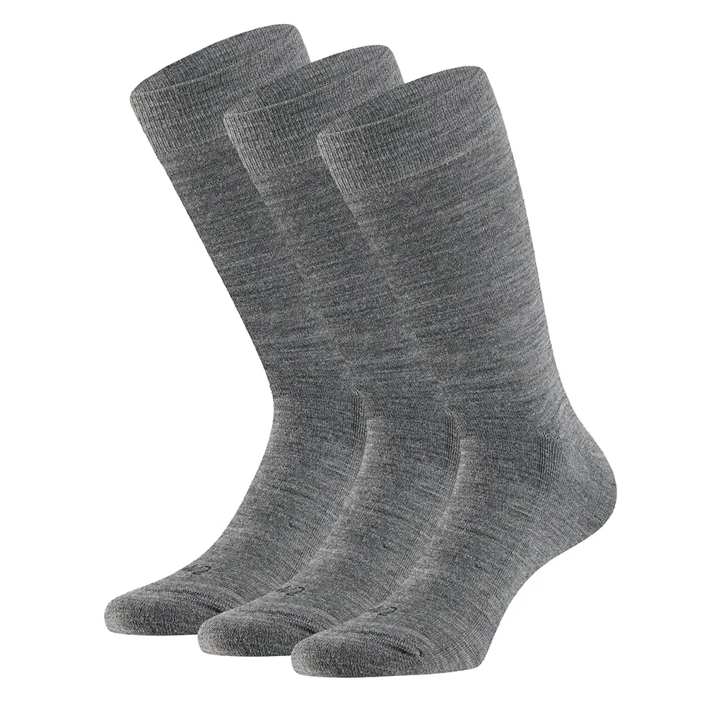 Apollo Merinowollen Sokken Badstof Zool 3-pack Medium Grey Melange