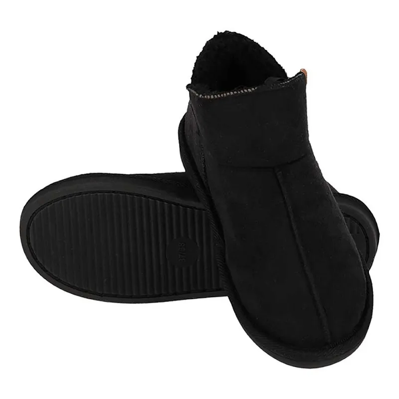 Apollo Pantoffels Dames Boots Suede Zwart