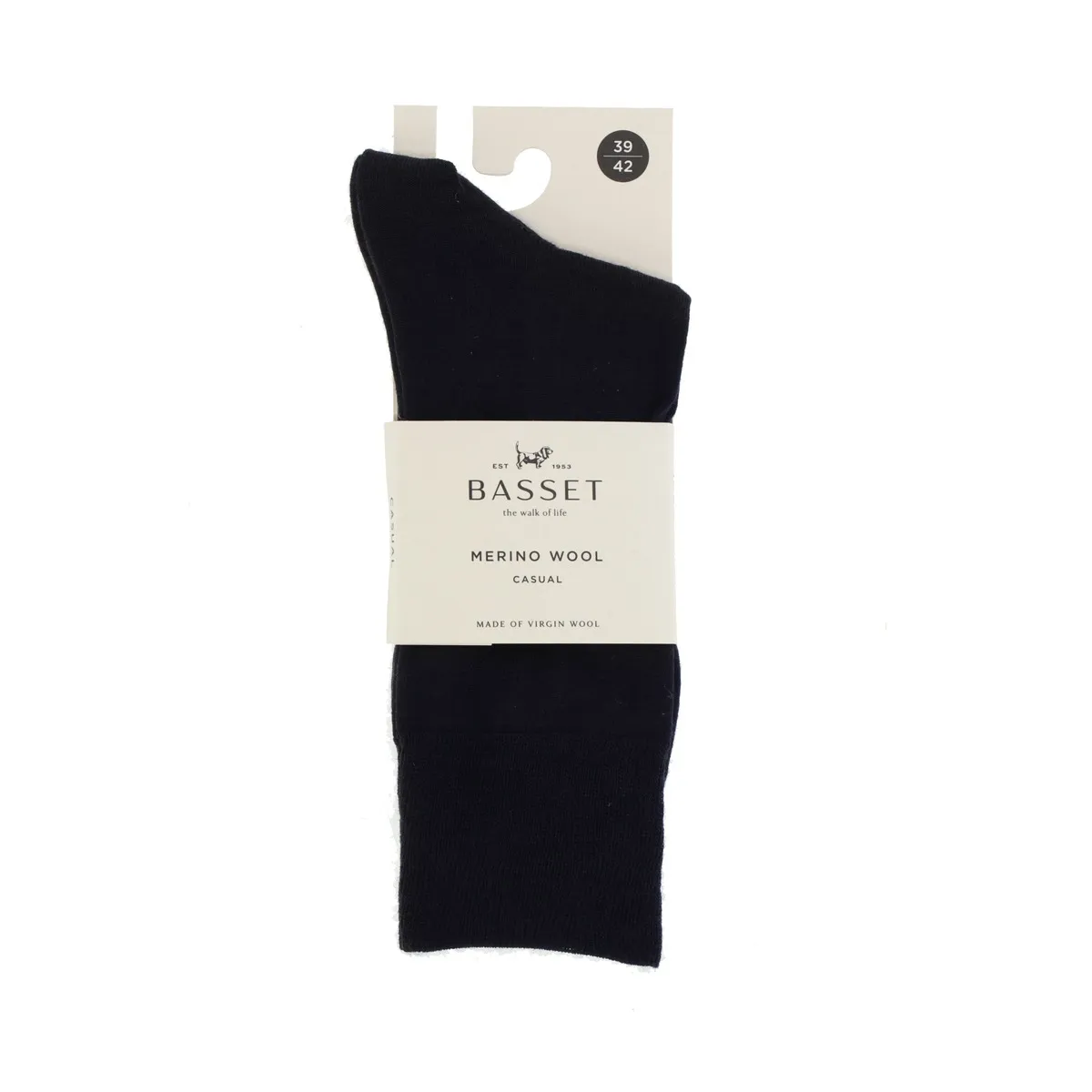 Basset Merinowollen Sokken Casual Marine
