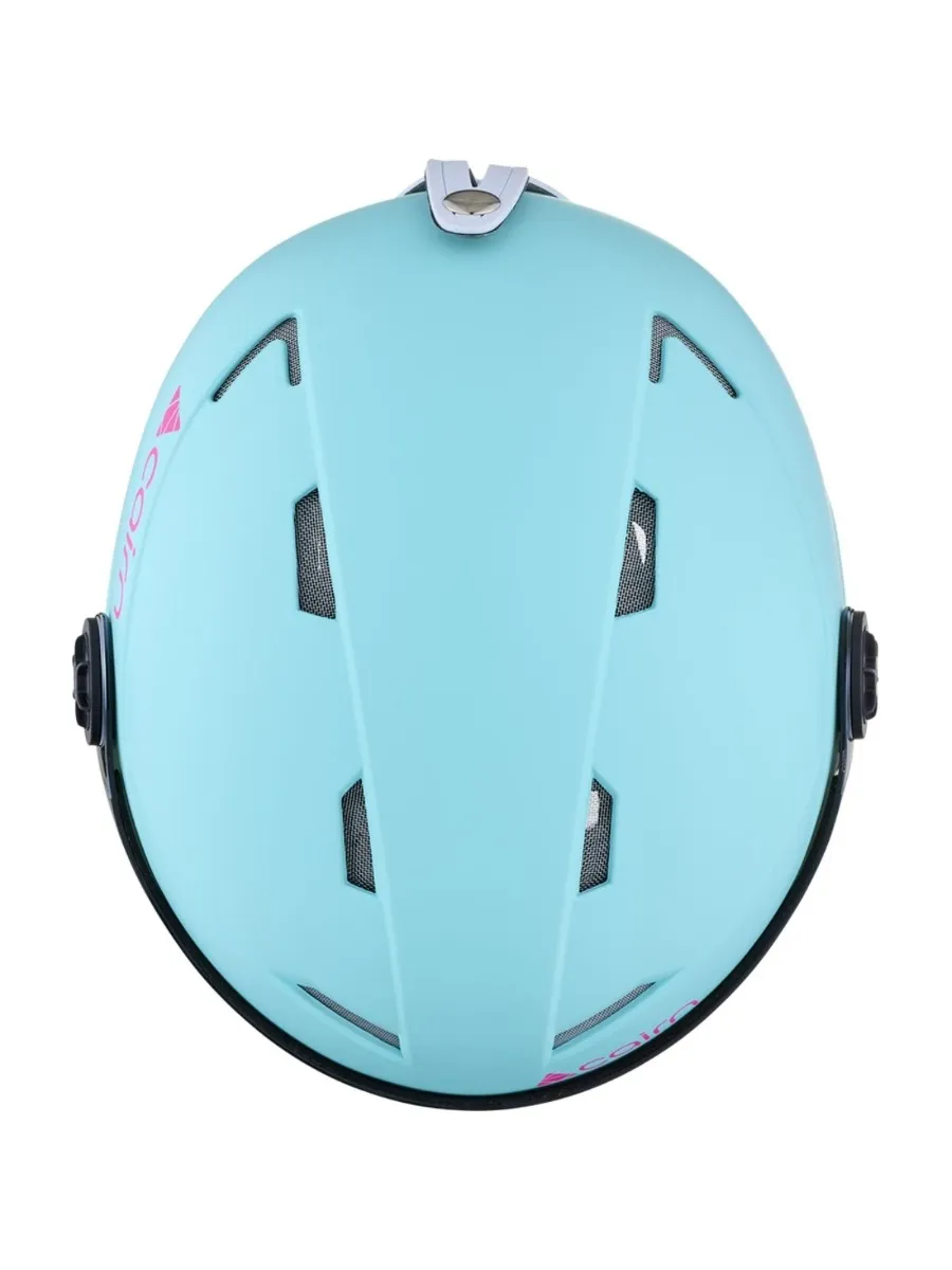 Cairn Kinder Skihelm met Vizier Orbit Visor Turquoise Neon Pink