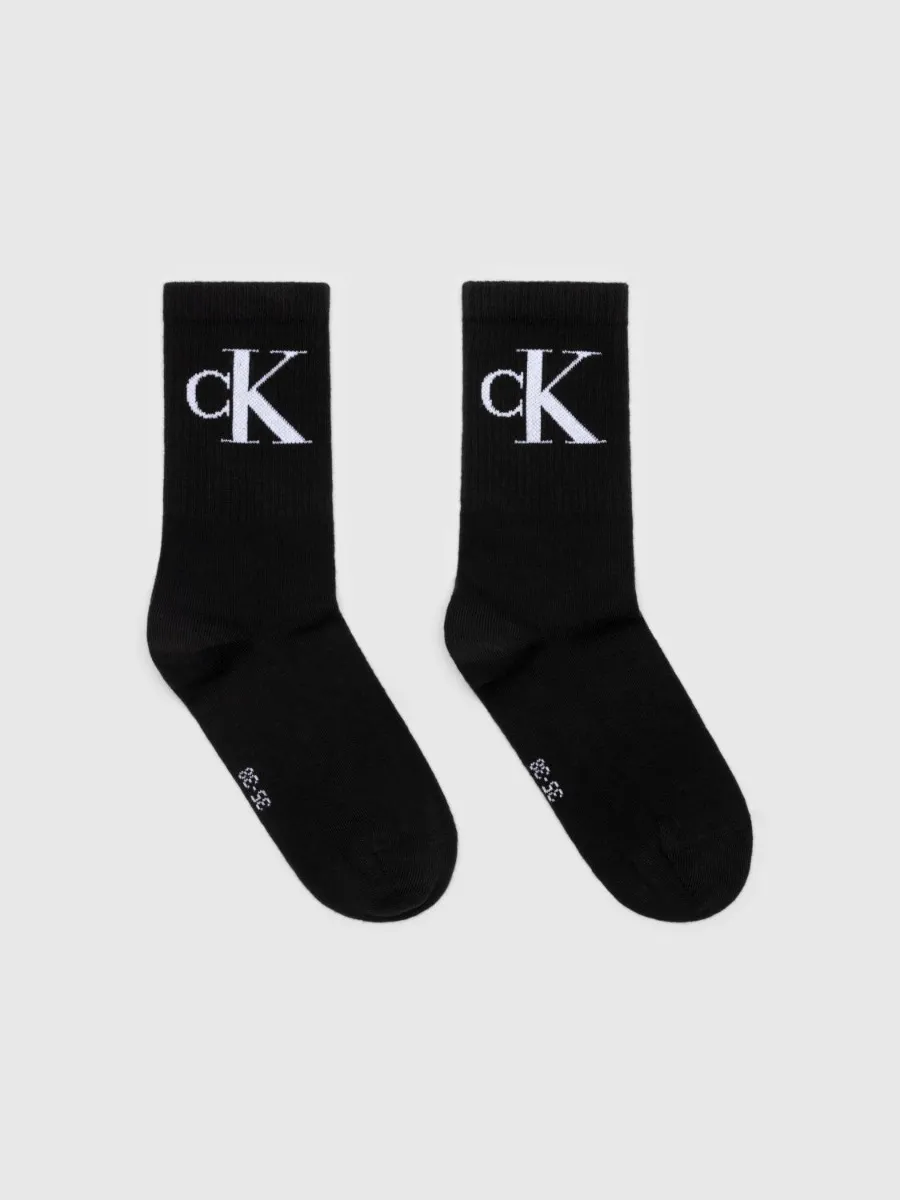 Calvin Klein Sokken Dames Monogram 2-pack Zwart
