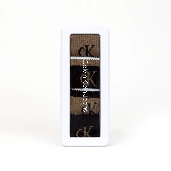 Calvin Klein Sokken Giftbox Heren Tin Sport Logo 4-pack Olive Combo