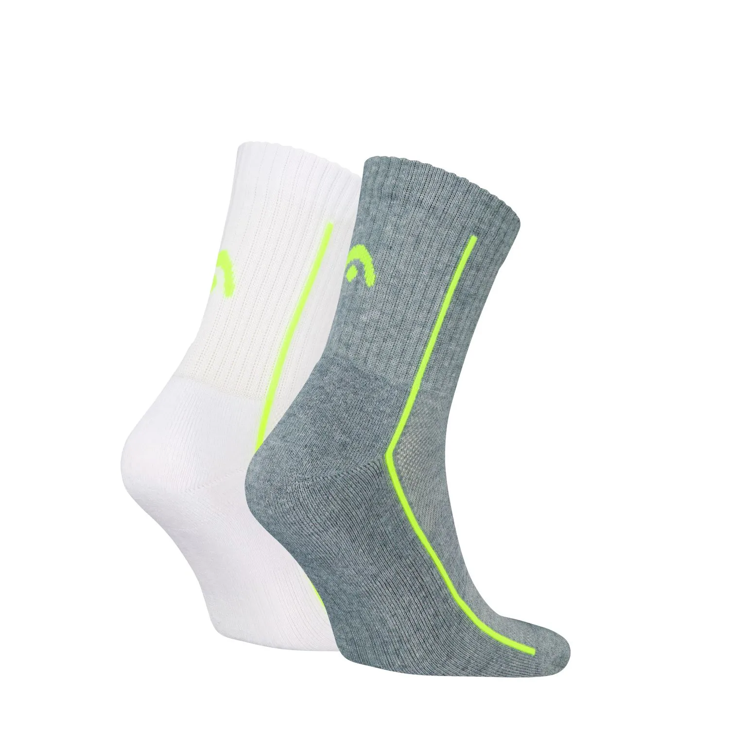 HEAD Short Crew Performance 2-pack Grey Melange / Wit
