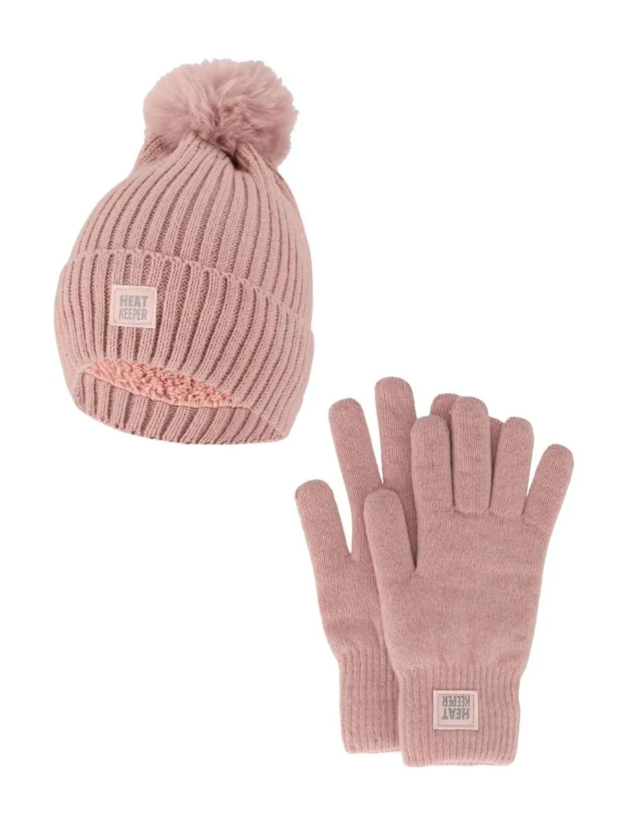 Heatkeeper Dames Winter Set - Muts + Handschoenen - Roze