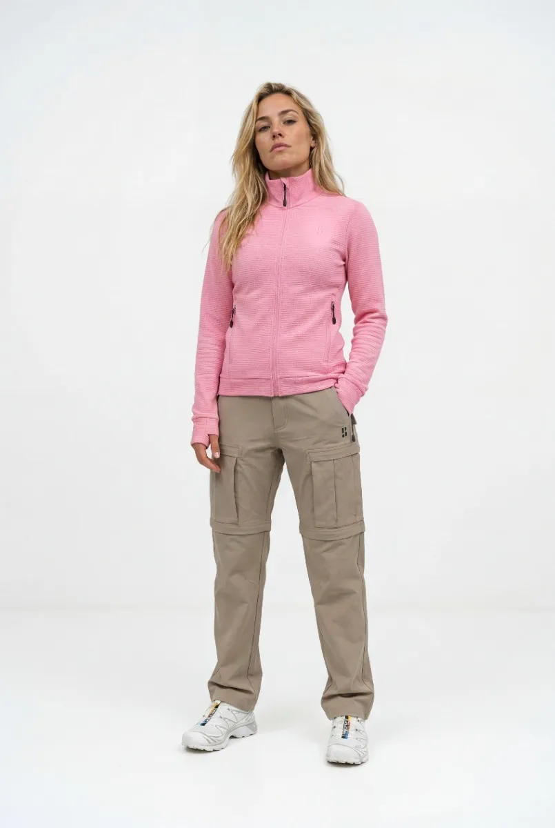 Poederbaas Outdoor Vest Dames Waffle Jacket Roze