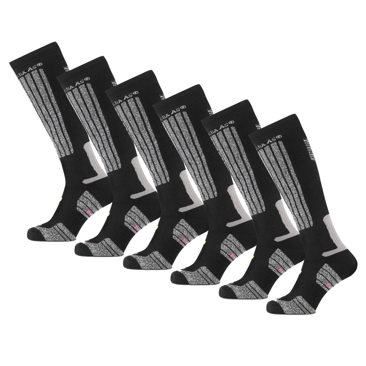 Poederbaas Skisokken 6-pack Zwart