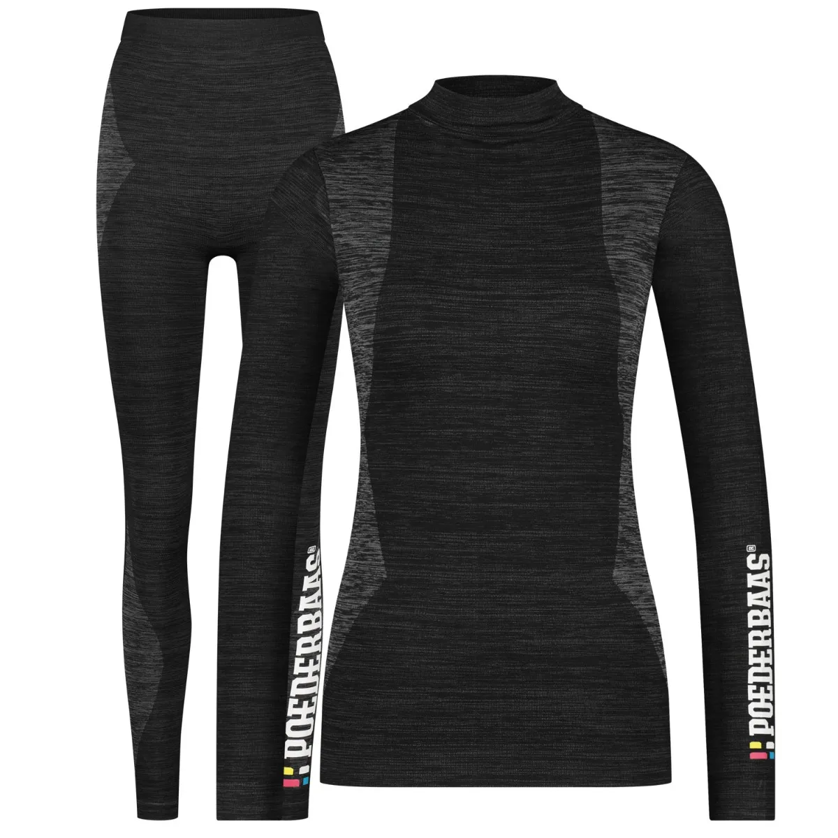 Poederbaas Thermoset Dames Technical - Thermoshirt + Thermolegging - Zwart