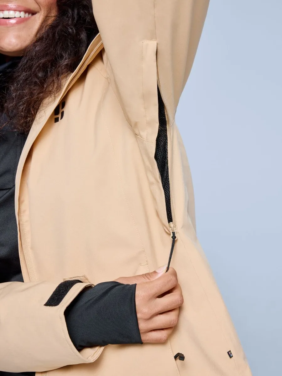 Poederbaas Ski-jas Dames Arctic 2L Insulated Warm Sand