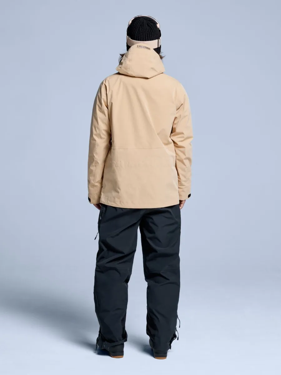 Poederbaas Ski-jas Heren Freeride 3L Hardshell Warm Sand