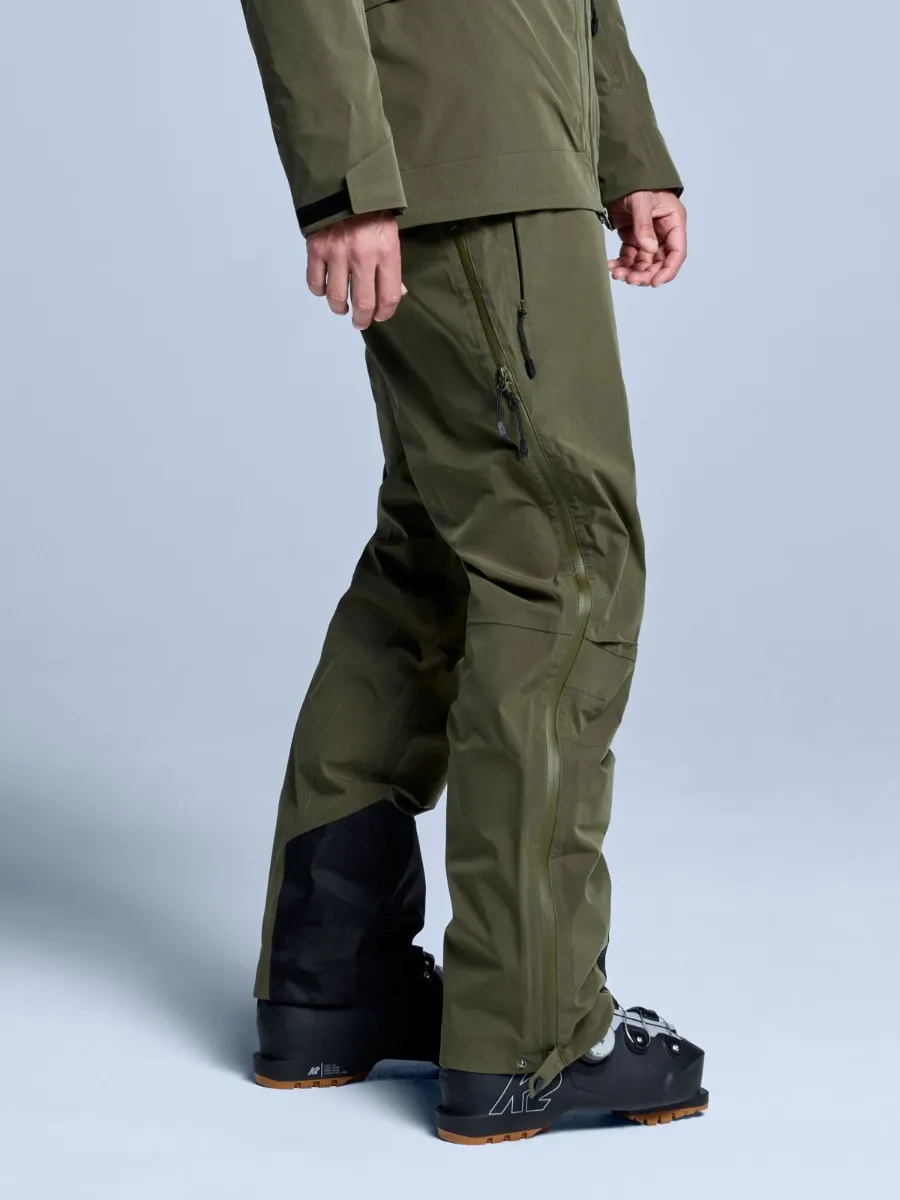 Poederbaas Skibroek Heren Freeride 3L Hardshell Olive Green