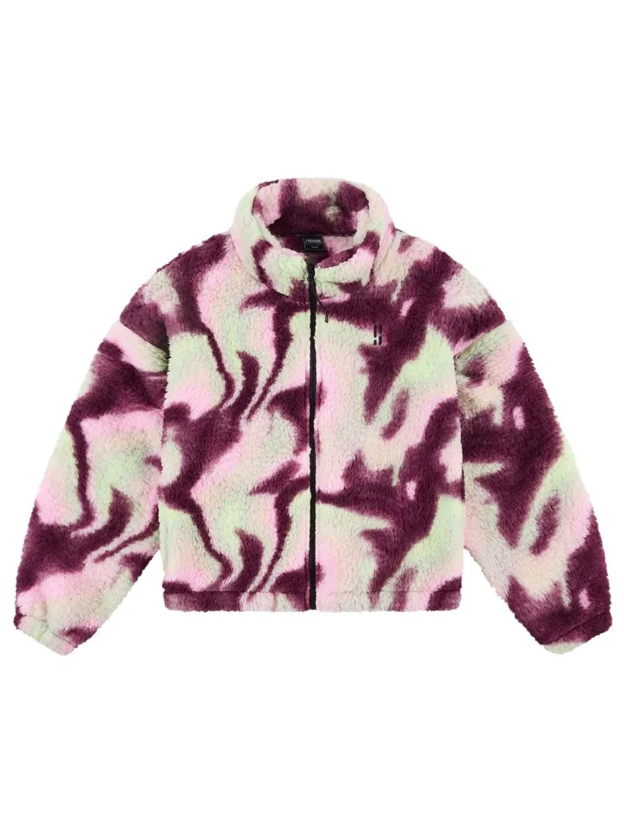 Poederbaas Fluffy Jacket Dames Four Seasons AOP Tie Dye Pink Multi