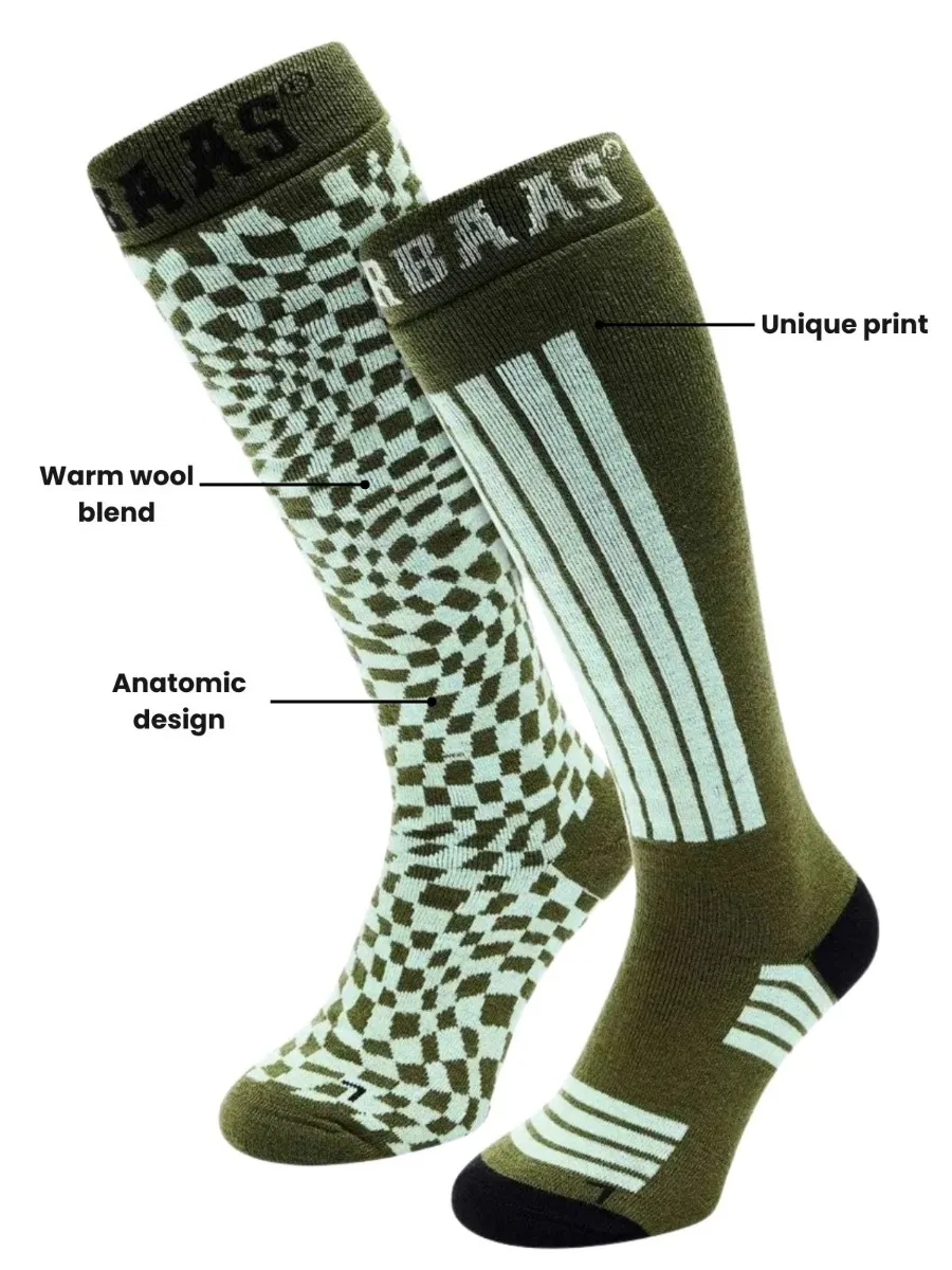 Poederbaas Skisokken 6-pack Olive Green