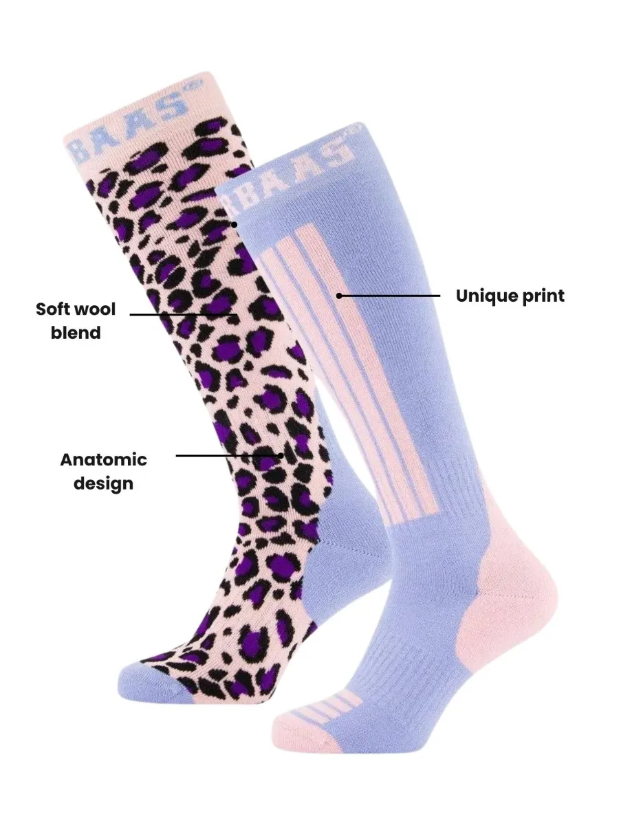 Poederbaas Skisokken 2-pack Panther Pink