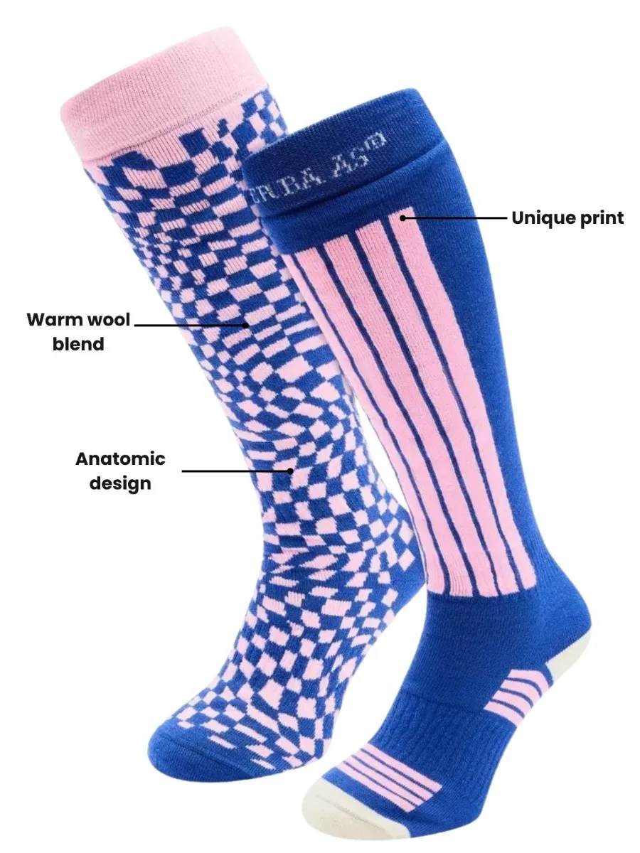 Poederbaas Skisokken Dames 6-pack Ballpoint Blue