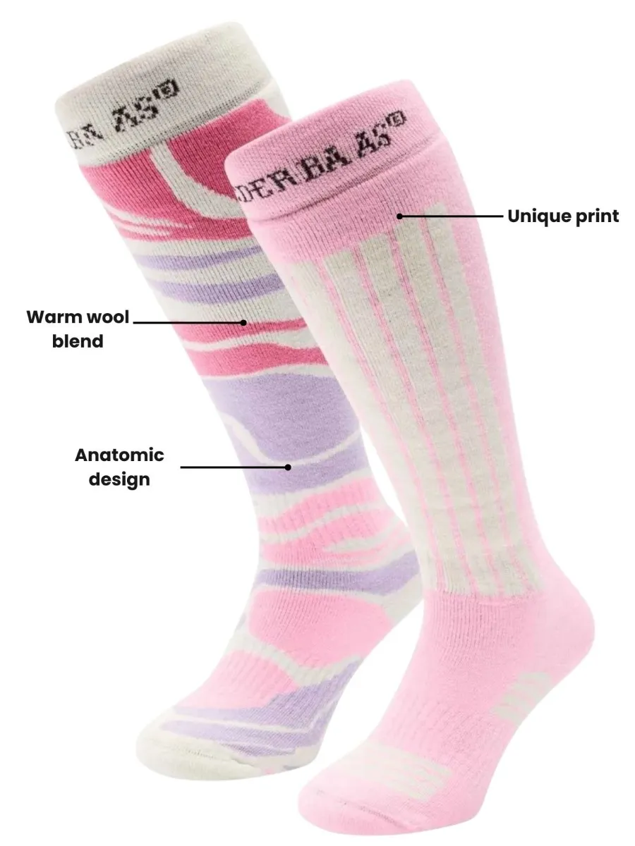 Poederbaas Skisokken Dames 6-pack Powder Rose