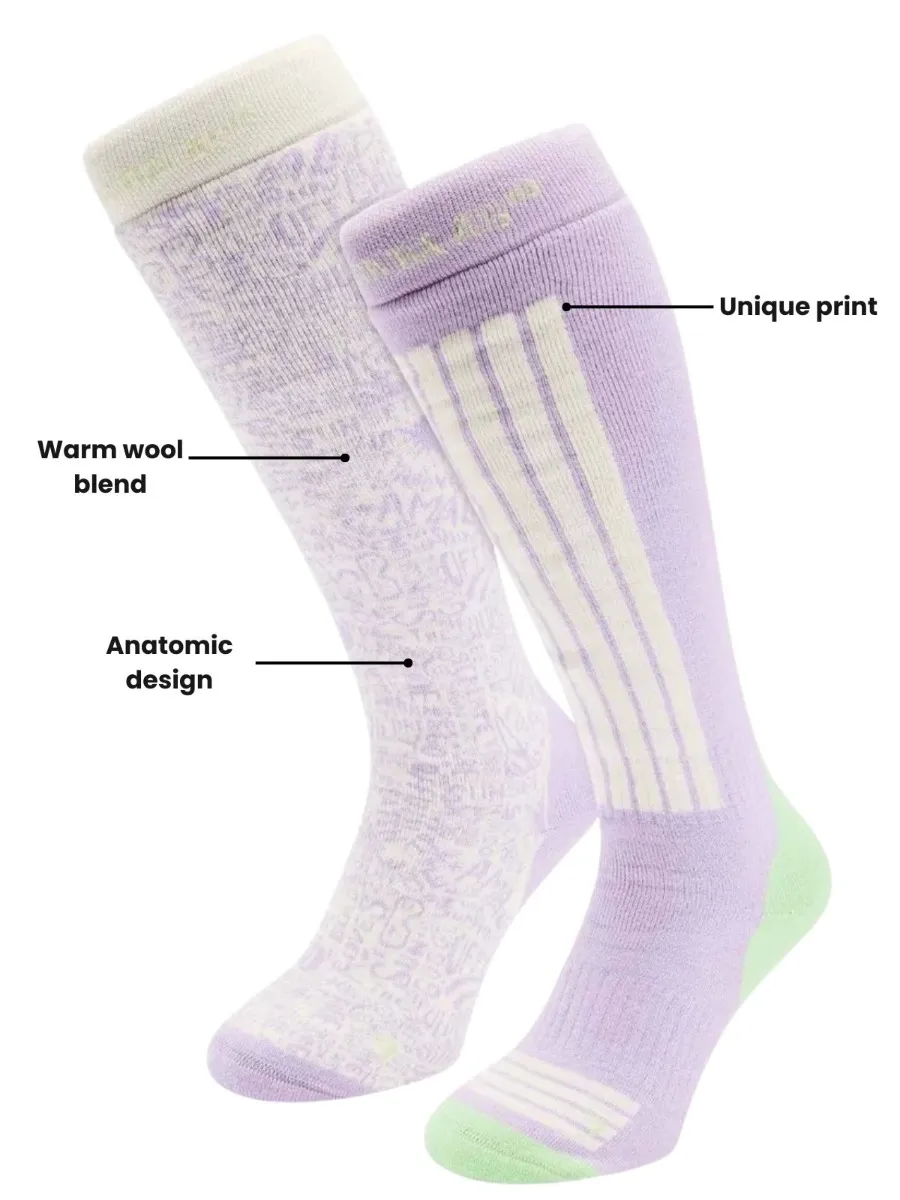 Poederbaas Skisokken Dames 6-pack White Multi