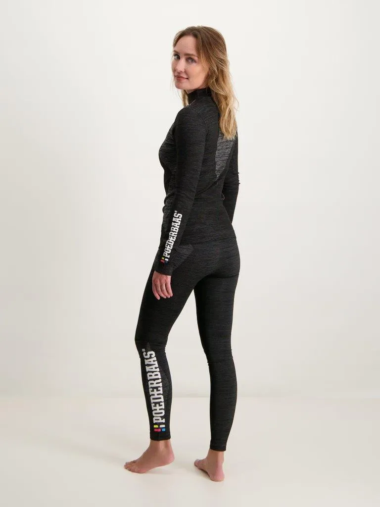 Poederbaas Thermoset Dames Technical - Thermoshirt + Thermolegging - Zwart