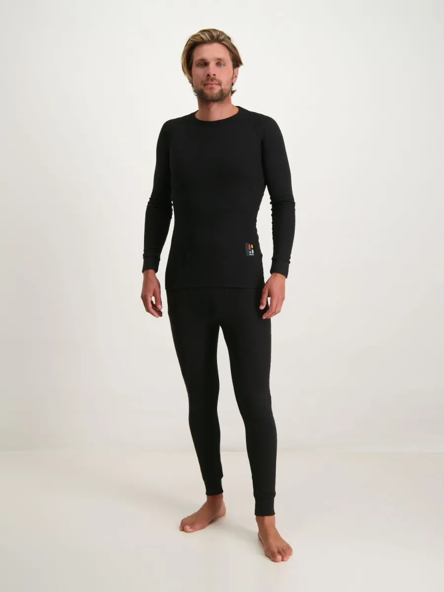 Poederbaas Thermoset Heren Pro- Thermoshirt + Thermolegging - Zwart