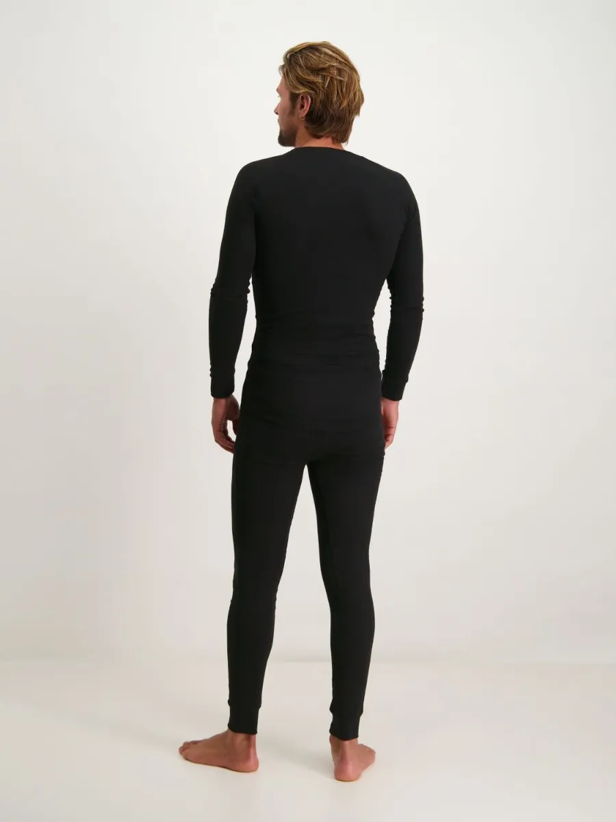 Poederbaas Thermoset Heren Pro- Thermoshirt + Thermolegging - Zwart