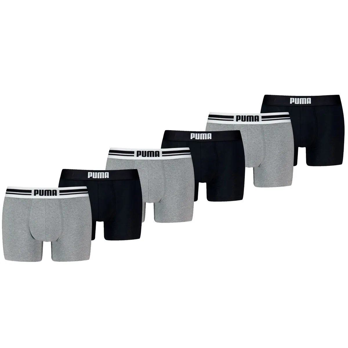 Puma Boxershorts Everyday Placed Logo 6-pack Grey Melange / Black