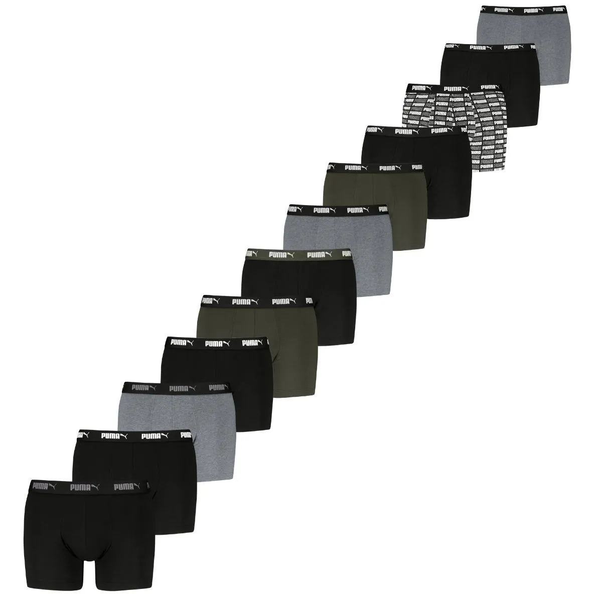 Puma Boxershorts Promo 12-pack Zwart / Groen