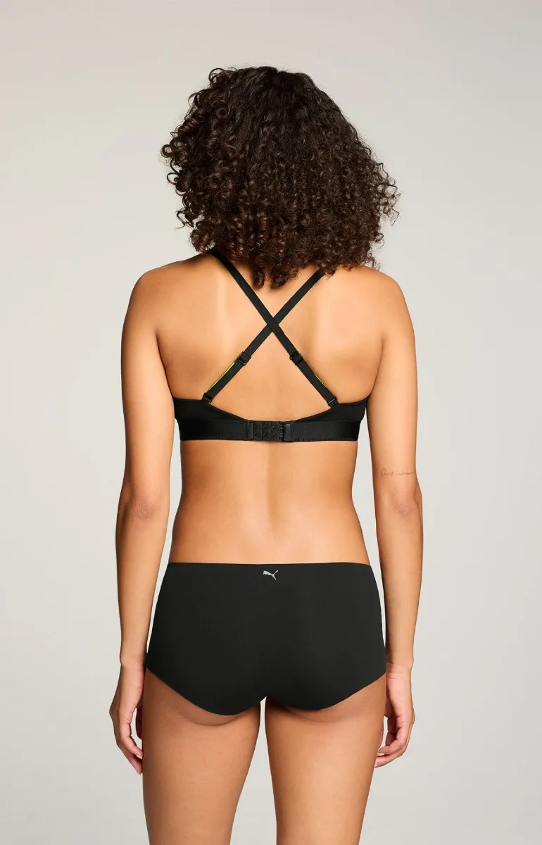 Puma Dames Mini Shorts Invisible Cotton 2-pack Zwart