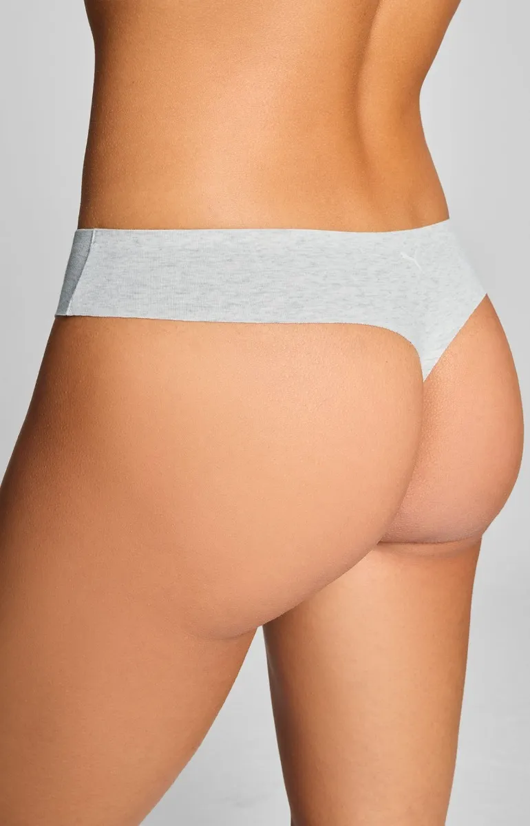 Puma Dames Strings Invisible Cotton 6-pack Light Grey Melange