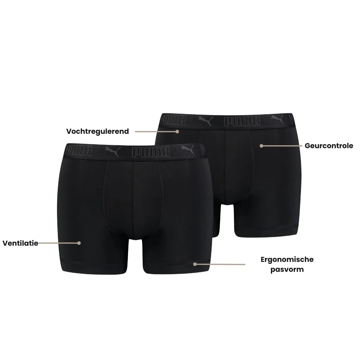 Puma Sport Boxershorts Microfiber 6-pack Zwart