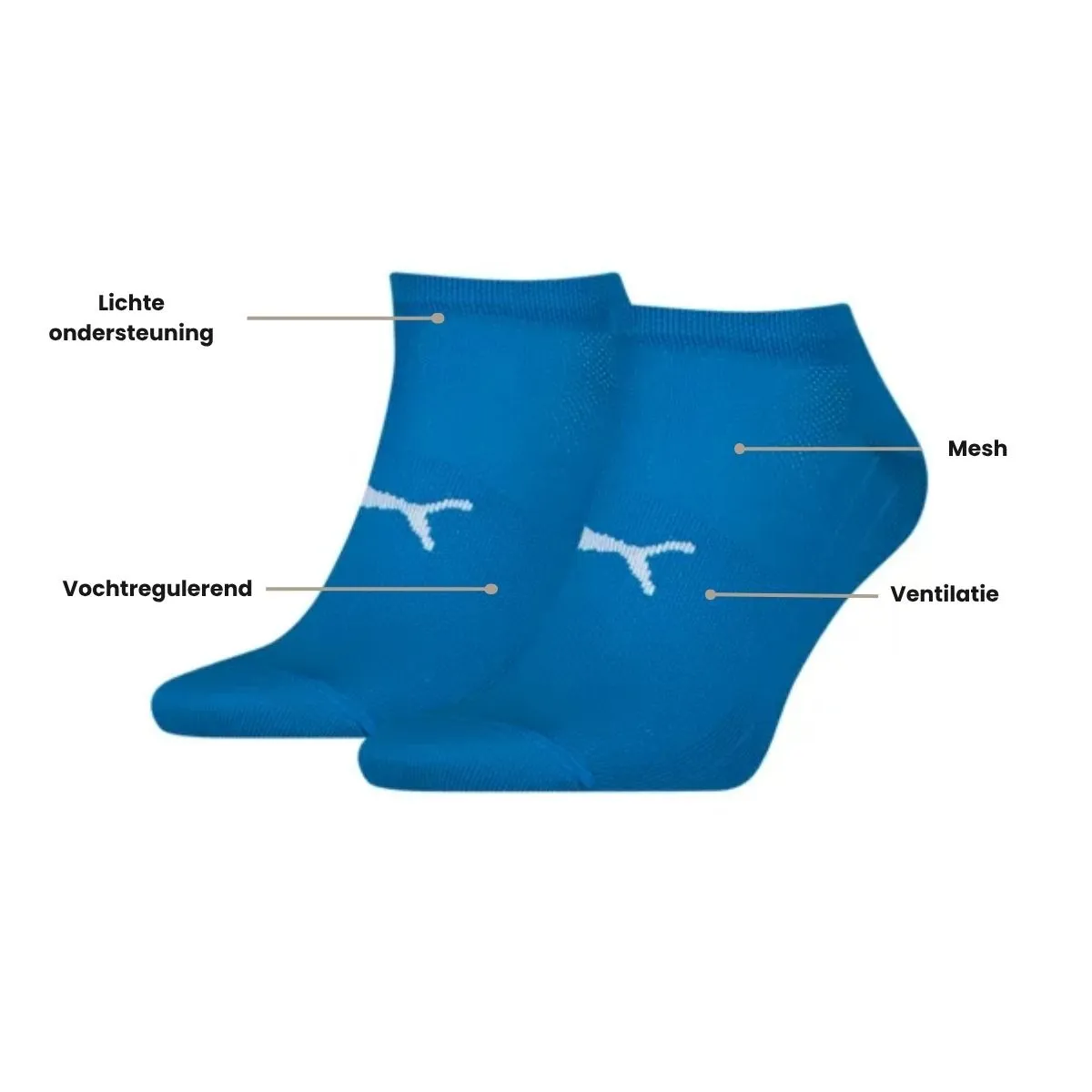 Puma Sport Sneakersokken Light 6-pack Blauw