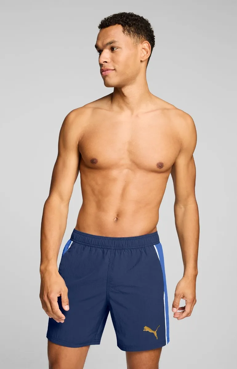 Puma Zwembroek Heren Mid Shorts Crinkle T7  Navy / Ultra Blue