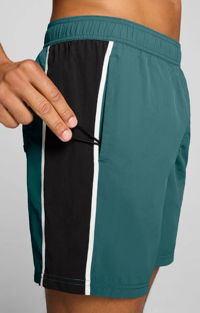 Puma Zwembroek Heren Mid Shorts Crinkle T7  Emerald Green / Zwart