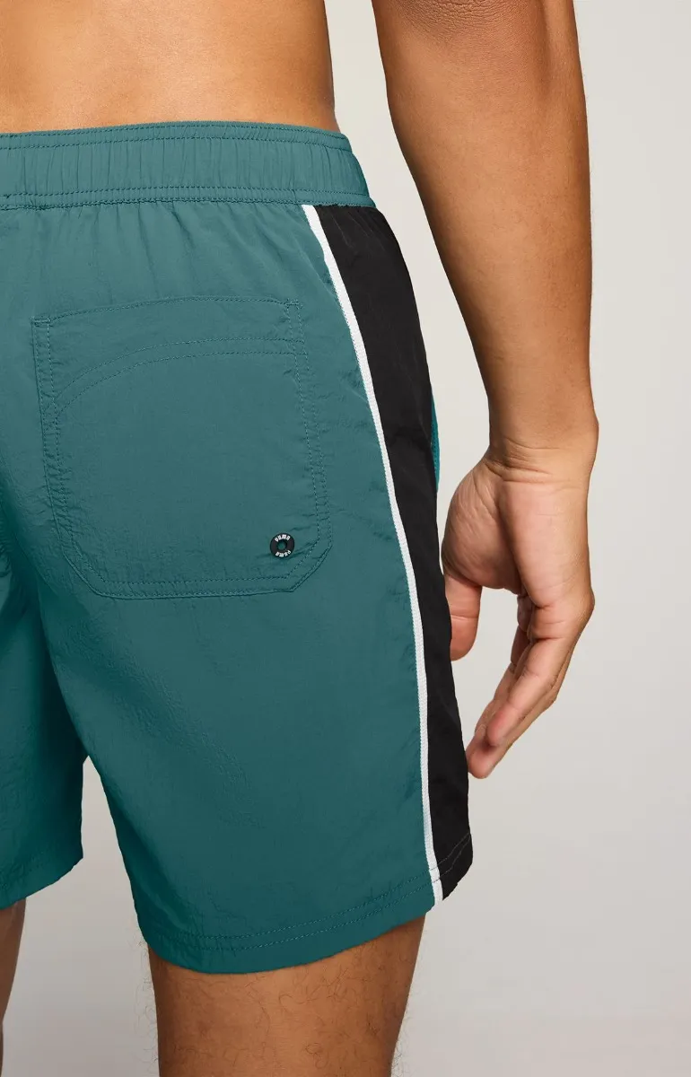 Puma Zwembroek Heren Mid Shorts Crinkle T7  Emerald Green / Zwart