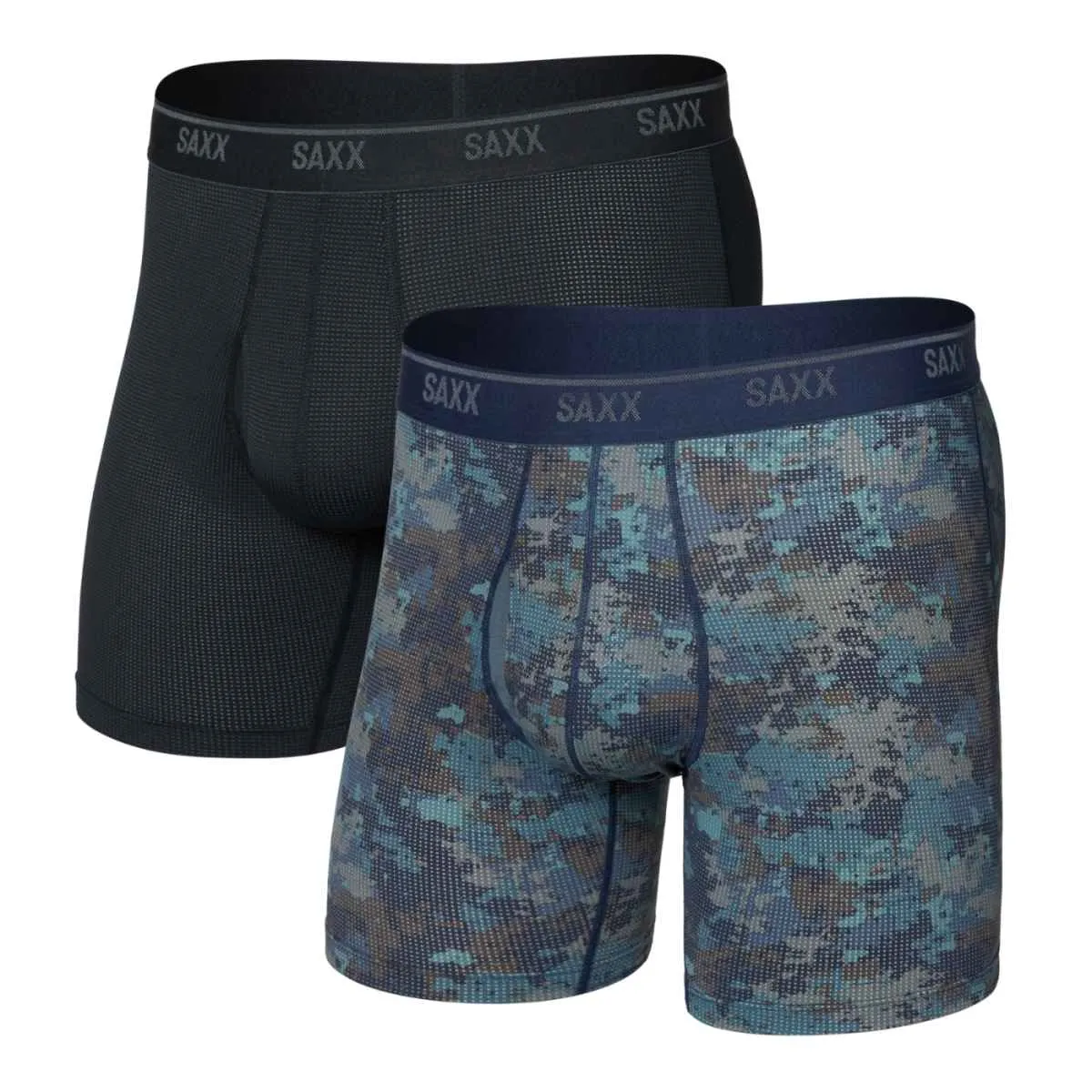 SAXX Boxershort Quest Quick-Dry Mesh - 2-pack - Matrix Camo / Zwart