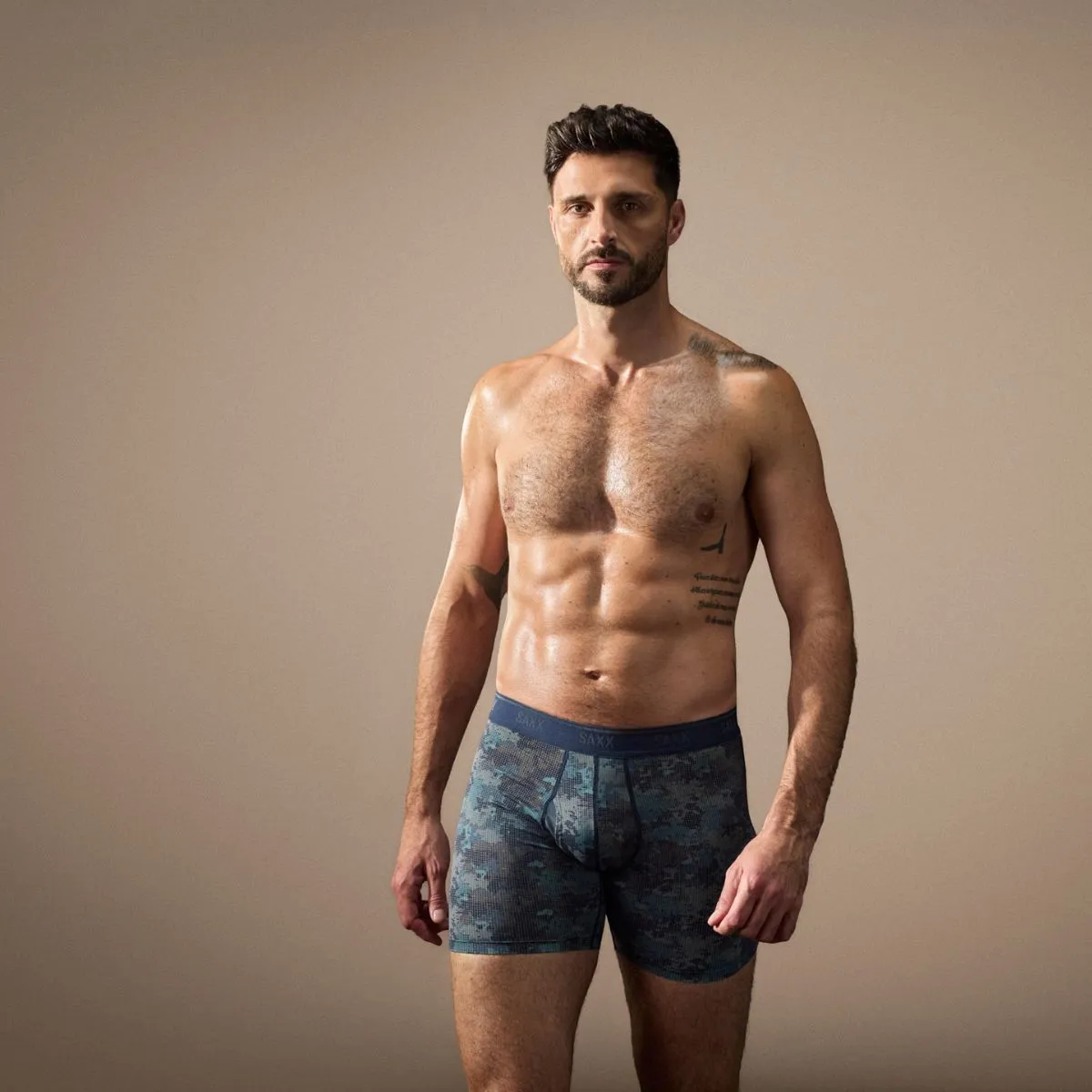 SAXX Boxershort Quest Quick-Dry Mesh - 2-pack - Matrix Camo / Zwart