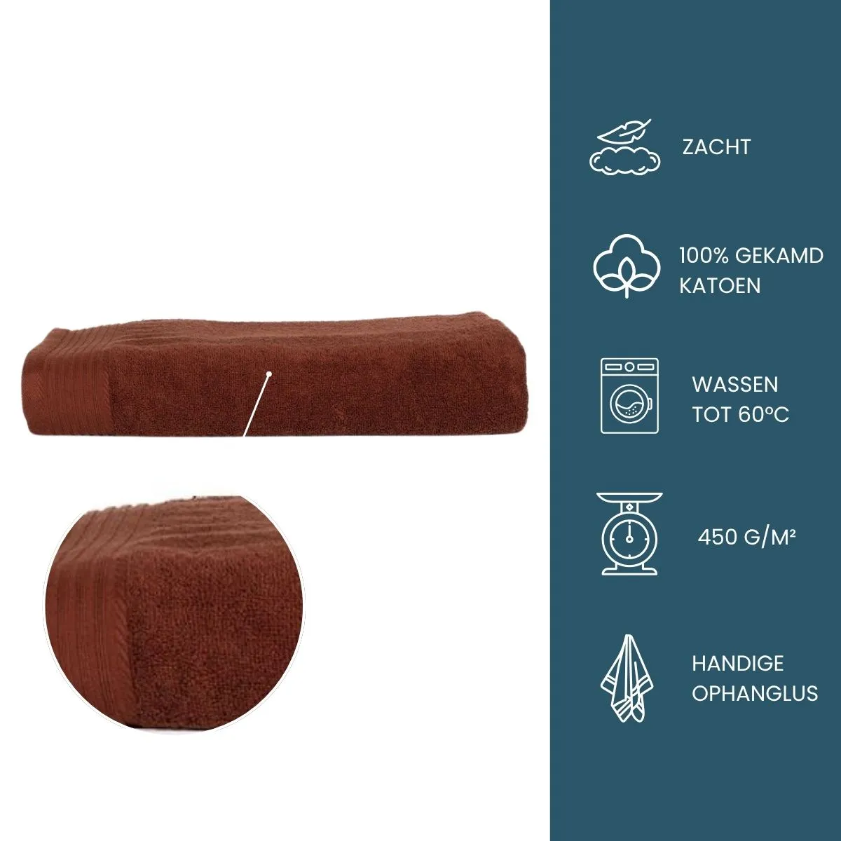 The One Badlaken 450 gram 100x180 cm Brown