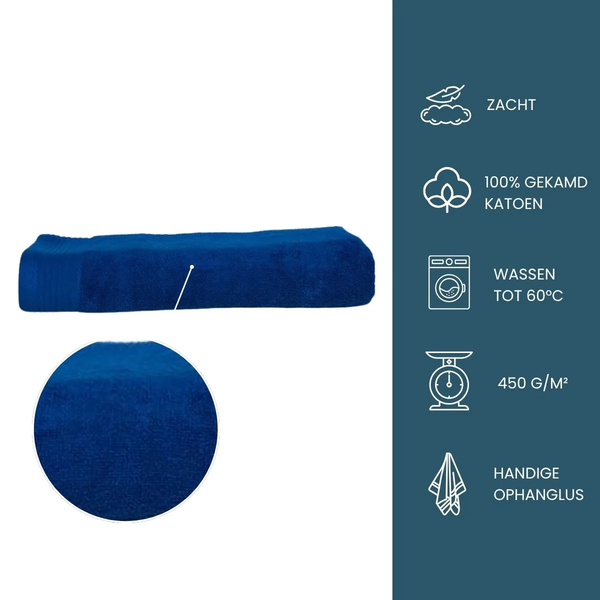 The One Badlaken 450 gram 100x180 cm Royal Blue