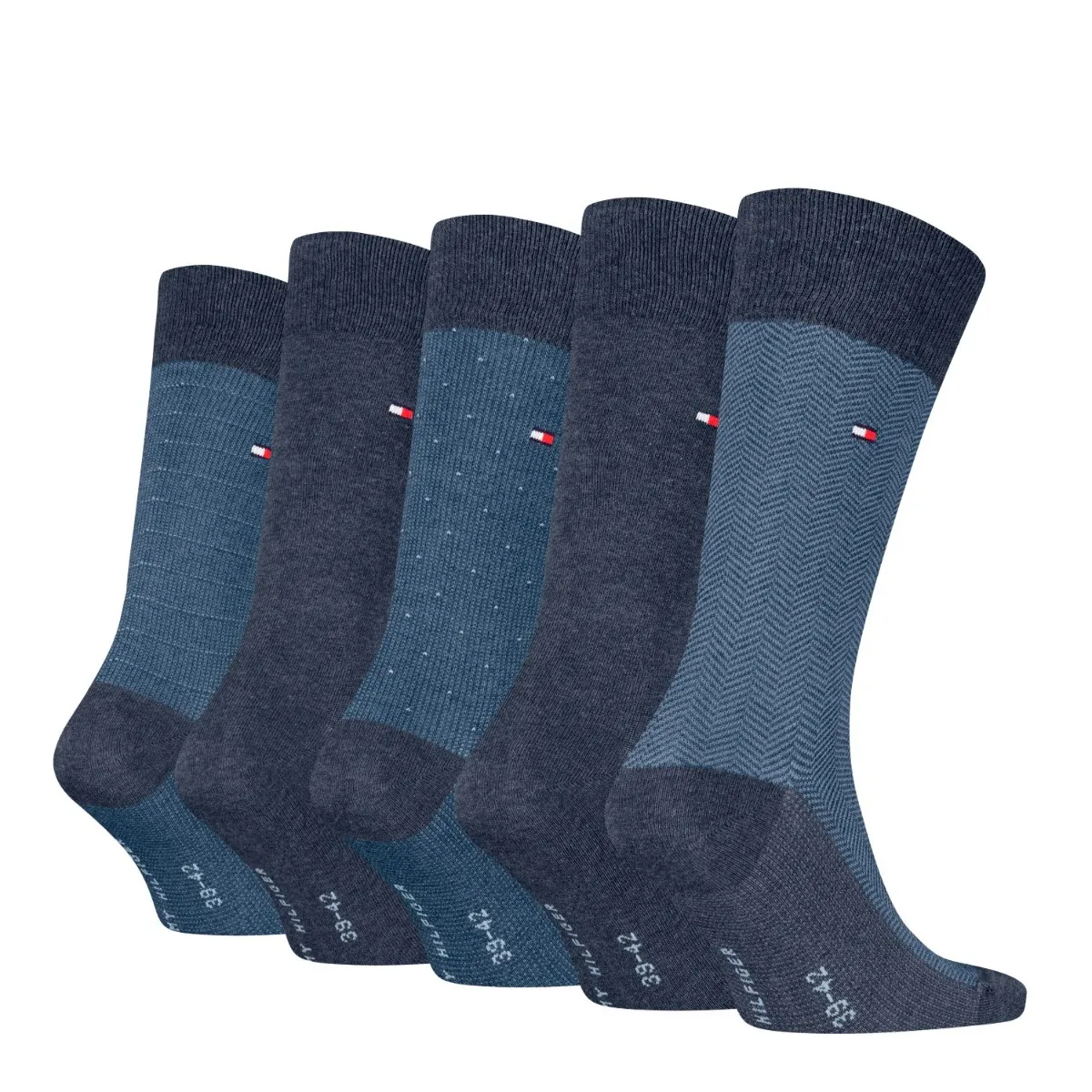 Tommy Hilfiger Sokken Giftbox Heren Herringbone Dot 5-pack Jeans