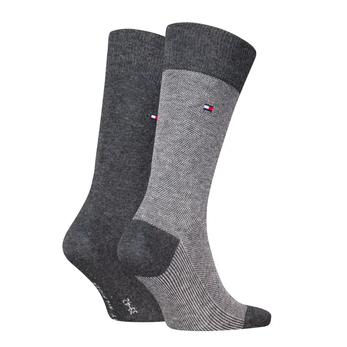 Tommy Hilfiger Sokken Heren Birdseye 2-pack Antraciet