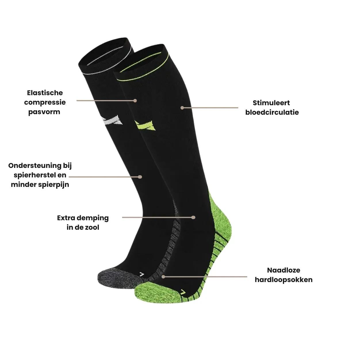 Xtreme Compressie Sokken Hardlopen 2-pack Multi Black