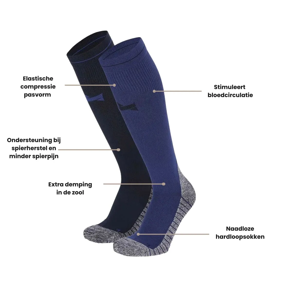 Xtreme Compressie Sokken Hardlopen 6-pack Multi Blue