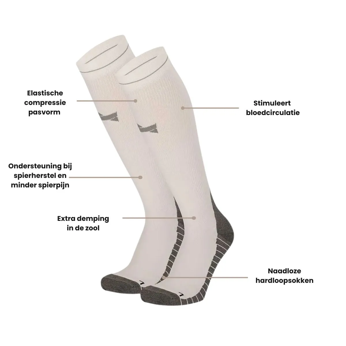 Xtreme Compressie Sokken Hardlopen 6-pack Multi White