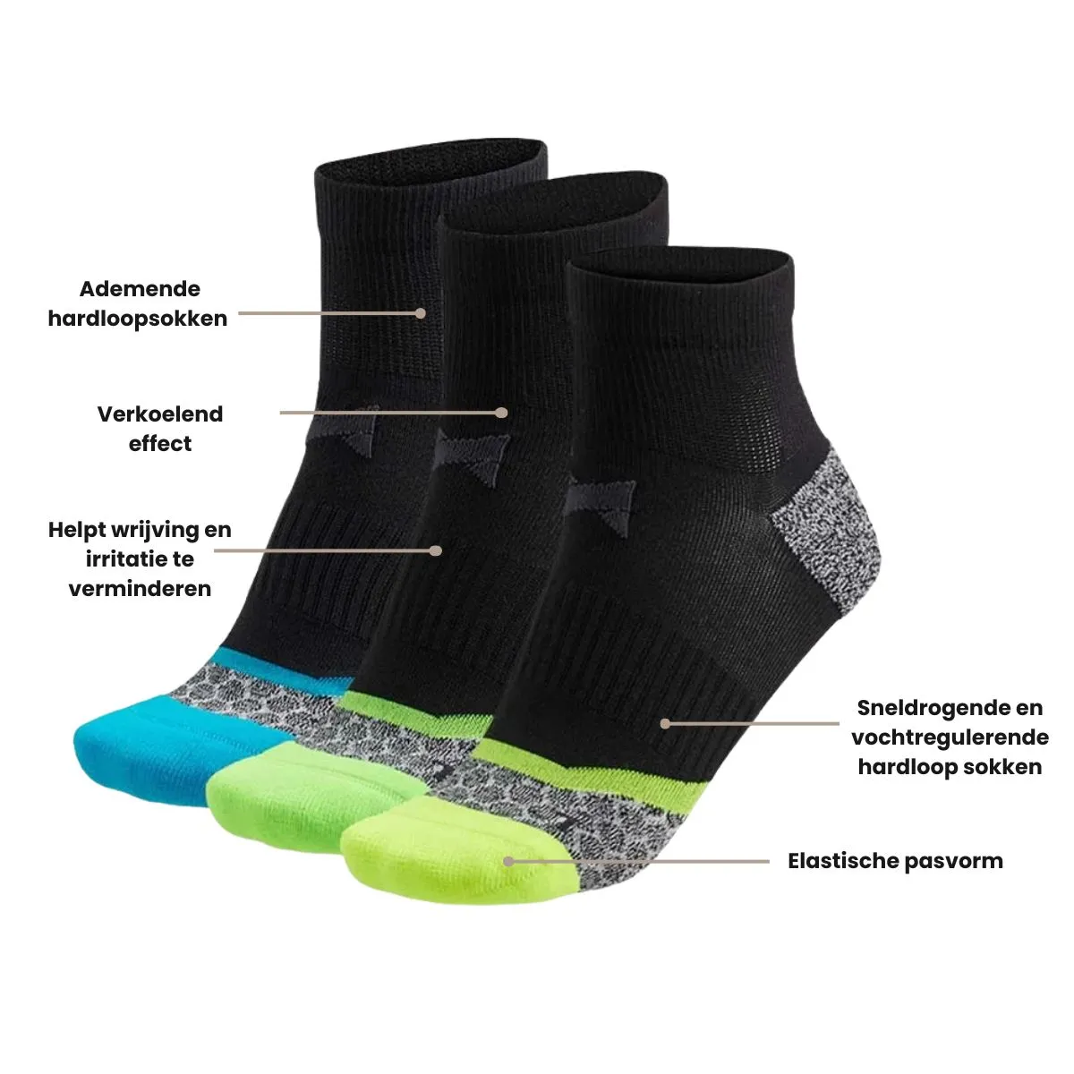 Xtreme Hardloop Sokken 9-pack Multi Black