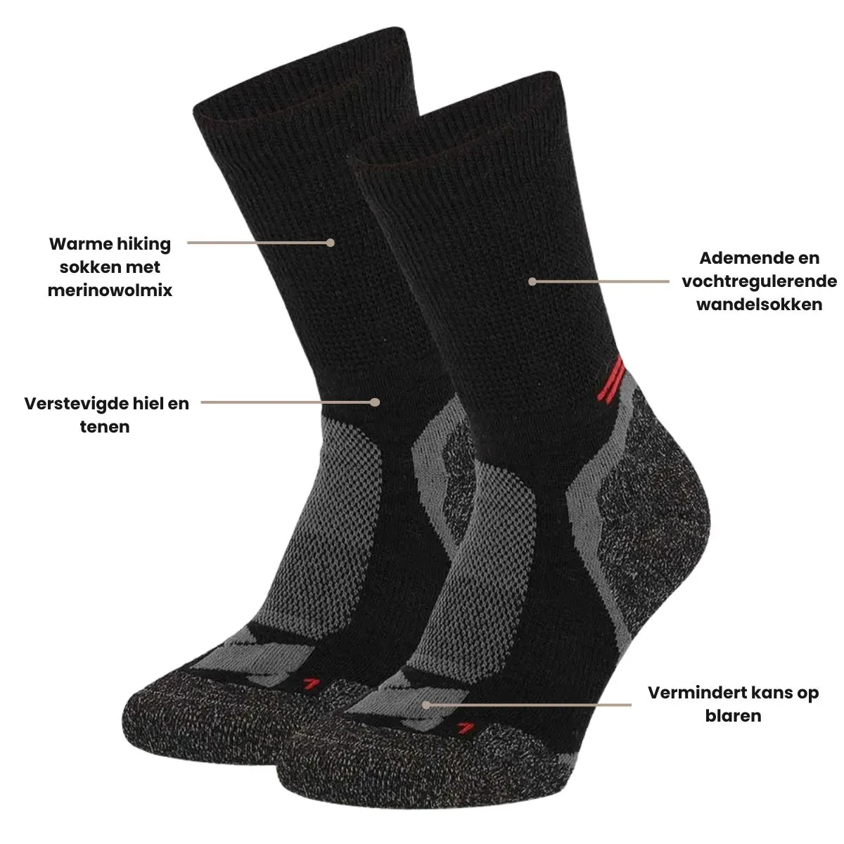 Xtreme Hiking Sokken Wol 2-pack Multi Black