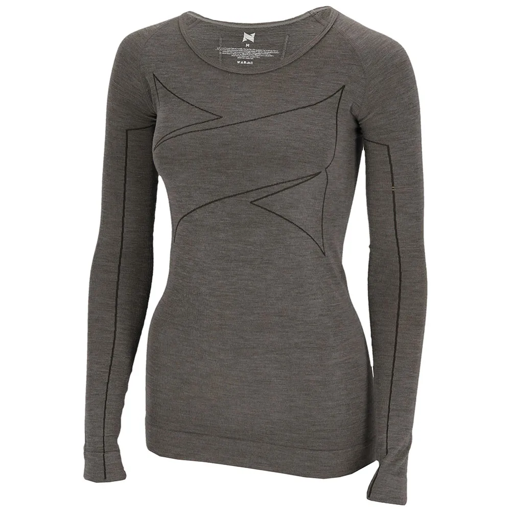 Xtreme Thermoset Dames Merino Wol - Thermoshirt + Thermolegging - Grey Melange