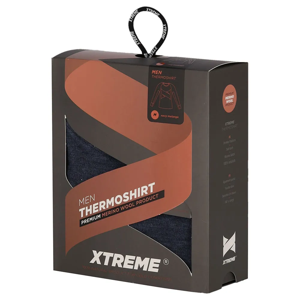 Xtreme Thermoshirt Heren Merino Wol Navy Melange